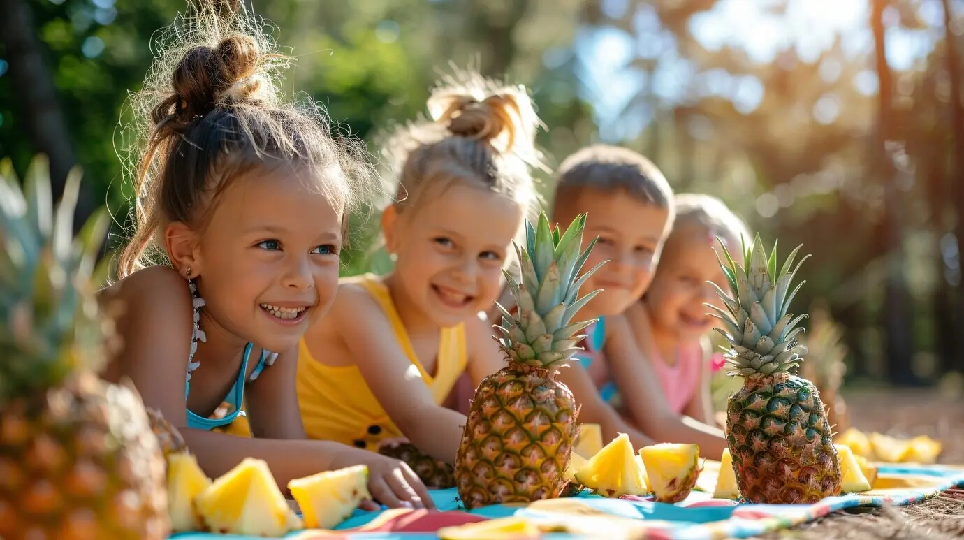 Szene mit köstlicher Ananas